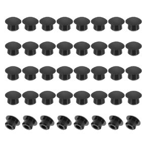 PATIKIL 7mm Diameter Silicone Round Snap, 40 Pcs in Type Locking Furniture Hole Plug Button Round Arc Protective Cover Fit for 7-7.5mm Hole for Seal Bulkhead Cylinder, Grey