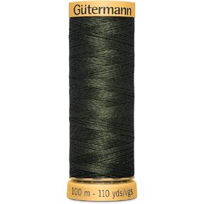 Gutermann 103C-8680 Natural Cotton Thread, 110 yd., Black Olive