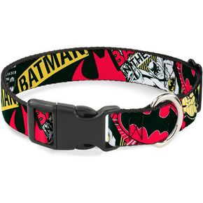 طوق بلاستيك مشبك مشبك - Batman Caped Crusader - 1 "Wide - Fits 15-26" الرقبة - كبيرة
