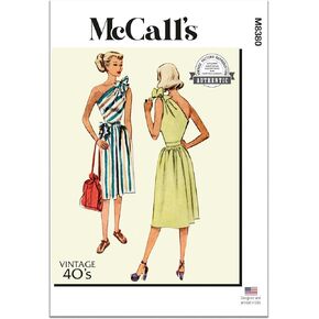 McCall's Vintage 1940's Misses 'Dress Pattern Packet ، Code Code M8380 ، أحجام 6-8-10-12-14