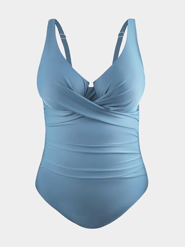CUPSHE Plus Size One Piece Swimsuit for Women Ruched Underwire Bathing Suit Curvy Tummy Control Swimwear in Saudi Arabia