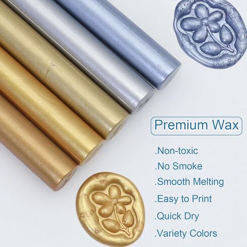 Glue Gun Wax Seal Sticks Pearl Beige, Andotopee 10pcs Pearlescent Sealing Wax Sticks for Wax Seal Stamp, 0.43 X 5.3" Premium Wax Seal Wax for Wedding Invitation Letter Envelope Seal Stickers DIY Craft in Kuwait