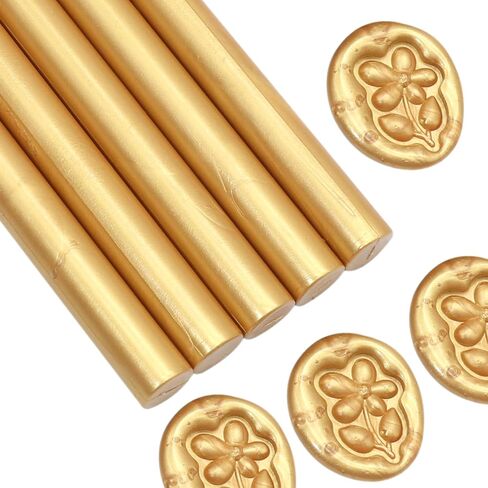 Glue Gun Wax Seal Sticks Pearl Beige, Andotopee 10pcs Pearlescent Sealing Wax Sticks for Wax Seal Stamp, 0.43 X 5.3" Premium Wax Seal Wax for Wedding Invitation Letter Envelope Seal Stickers DIY Craft in Kuwait
