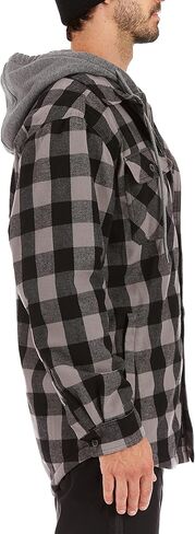 Smith's Workwear Men's Sherpa-Lined Hooded Flannel Shirt Jacket in Kuwait