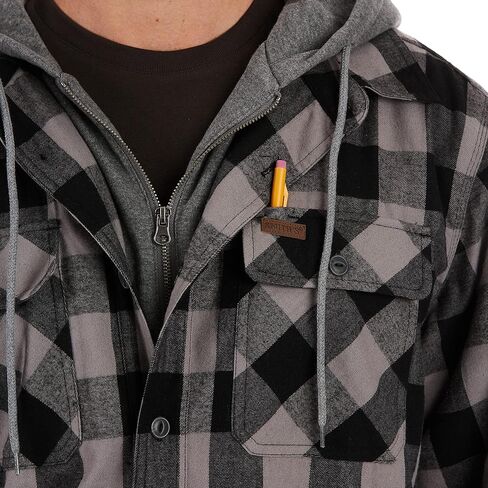 Smith's Workwear Men's Sherpa-Lined Hooded Flannel Shirt Jacket in Kuwait