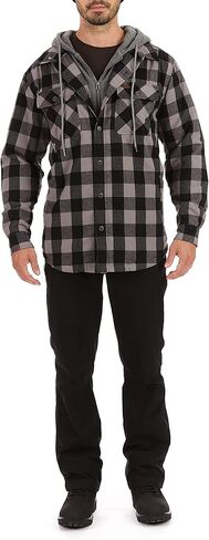 Smith's Workwear Men's Sherpa-Lined Hooded Flannel Shirt Jacket in Kuwait