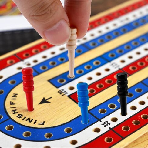 24pcs أوتاد cribbage ، دبابيس لوحات خشبية cribbage تناسب 1/8 بوصة الثقوب ملحقات cribbage للعبة سرير التقليدية (الأحمر ، الأسود ، الخشب ، الأزرق) in Saudi Arabia