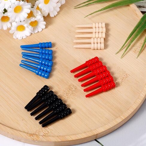 24pcs أوتاد cribbage ، دبابيس لوحات خشبية cribbage تناسب 1/8 بوصة الثقوب ملحقات cribbage للعبة سرير التقليدية (الأحمر ، الأسود ، الخشب ، الأزرق) in Saudi Arabia