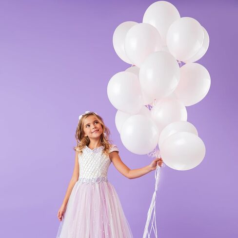 RUBFAC 70pcs 5 Inch White Balloons and Ribbon, Thick Latex Balloons for Birthday Wedding Baby Shower Graduation Anniversary Party Decorations in Saudi Arabia