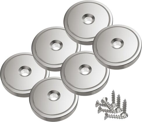 Magnetpro 6 Pieces Disc Magnete 20 LB Force 1.0“ * x 0.2" with Counterbore and Screws in Kuwait