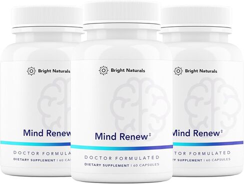 تجديد العقل - مكمل غذائي للدماغ يدعم الذاكرة والتركيز والإدراك - مع مستخلص عرف الأسد والجنكة بيلوبا - صنع في الولايات المتحدة الأمريكية، 60 كبسولة in Kuwait
