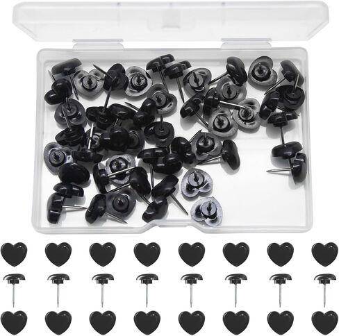50 Pcs Push Pins, Heart Thumb Tacks, Cute Push Pins for Wall, Corkboard, Bulletin Board, Maps, Office Home Decorative (50, Red) in Kuwait