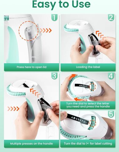 Embossing Label Maker, Vintage Embossed Label Maker, Handheld Retro Manual Labeler Machine with 10 Rolls 3D Embossed Tapes, Portable Old School 3D Embosser for Kids School Items, Black in Kuwait