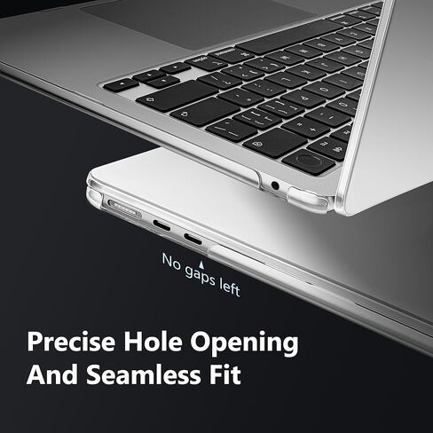 Mektron for 2025-2022 MacBook Air 13.6 inch Case M4 M3 M2，Model A3240 A3113 A2681 with Liquid Retina Display Touch ID，Plastic Hard Shell Cover for MacBook Air 13.6", Crystal Midnight Black in Kuwait