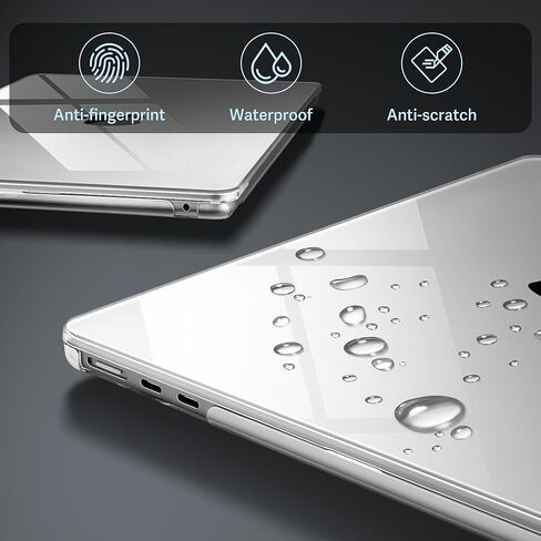 Mektron for 2025-2022 MacBook Air 13.6 inch Case M4 M3 M2，Model A3240 A3113 A2681 with Liquid Retina Display Touch ID，Plastic Hard Shell Cover for MacBook Air 13.6", Crystal Midnight Black in Kuwait