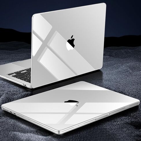 Mektron for 2025-2022 MacBook Air 13.6 inch Case M4 M3 M2，Model A3240 A3113 A2681 with Liquid Retina Display Touch ID，Plastic Hard Shell Cover for MacBook Air 13.6", Crystal Midnight Black in Kuwait