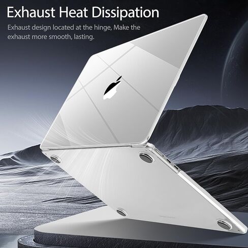 Mektron for 2025-2022 MacBook Air 13.6 inch Case M4 M3 M2，Model A3240 A3113 A2681 with Liquid Retina Display Touch ID，Plastic Hard Shell Cover for MacBook Air 13.6", Crystal Midnight Black in Kuwait