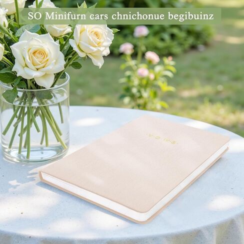 Wedding Vow Books With Gold Foil Lettering, Hard Cover His and Hers Vow Books, Canvas Linen Foil Embossed Wedding Ceremony Vow Books - A Beautiful Addition For The Wedding Day, 80 Pages, 8.3" X 5.5" (Beige) in Saudi Arabia