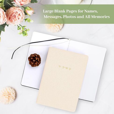 Wedding Vow Books With Gold Foil Lettering, Hard Cover His and Hers Vow Books, Canvas Linen Foil Embossed Wedding Ceremony Vow Books - A Beautiful Addition For The Wedding Day, 80 Pages, 8.3" X 5.5" (Beige) in Saudi Arabia