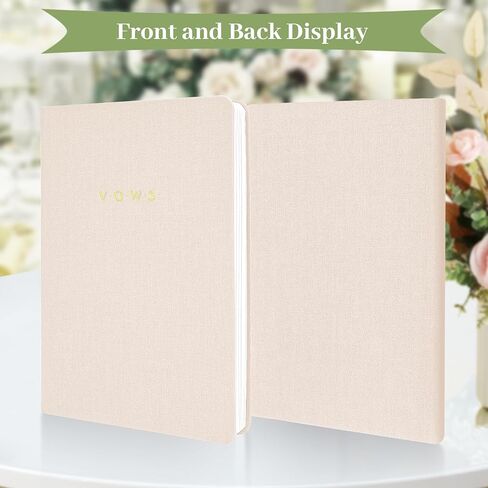 Wedding Vow Books With Gold Foil Lettering, Hard Cover His and Hers Vow Books, Canvas Linen Foil Embossed Wedding Ceremony Vow Books - A Beautiful Addition For The Wedding Day, 80 Pages, 8.3" X 5.5" (Beige) in Saudi Arabia