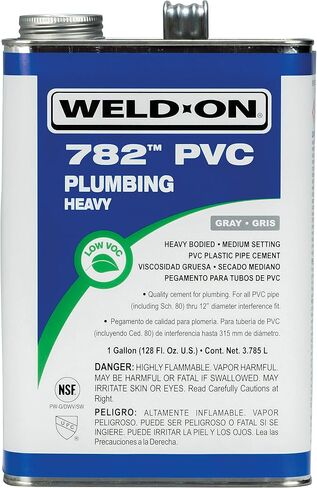 Weld-On 14019 782 PVC Heavy-Bodied High Strength Plumbing Solvent Cement - Medium-Setting and Low-VOC, Clear, 1/4 Pint (4 fl oz) in Kuwait