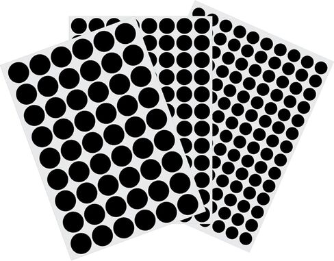 3 Sheets 290 Pcs Screw Hole Cover Stickers, 12 mm/15 mm/21 mm White Screw Covers Wood Stickers for Furniture, Self-Adhesive Screw Covers Caps (White) in Kuwait