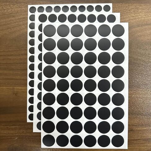 3 Sheets 290 Pcs Screw Hole Cover Stickers, 12 mm/15 mm/21 mm White Screw Covers Wood Stickers for Furniture, Self-Adhesive Screw Covers Caps (White) in Kuwait