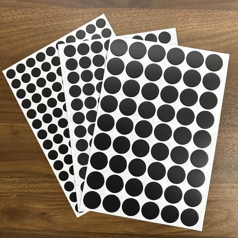 3 Sheets 290 Pcs Screw Hole Cover Stickers, 12 mm/15 mm/21 mm White Screw Covers Wood Stickers for Furniture, Self-Adhesive Screw Covers Caps (White) in Kuwait