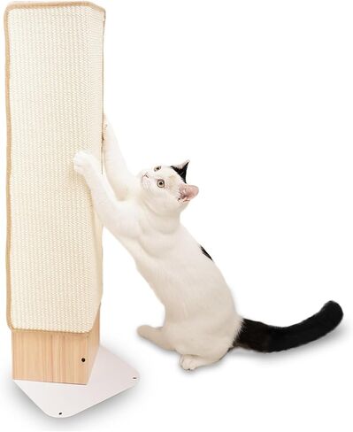 Meeyoview Cat Scratcher, 27.5 Inch L Shape Cat Scratch Pad, Sisal Cat Scratching Board with Mouse Toy, Vertical Cat Scratcher for Indoor Cats in Saudi Arabia