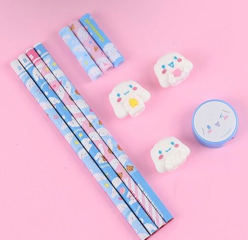Bandal & Neoul SanrioFriends' Stationery Gift Set - 4 Pencils, 3 Caps, 1 Sharpener, 3 Figures - 3 Character Themes (MyMelodySet) in Saudi Arabia