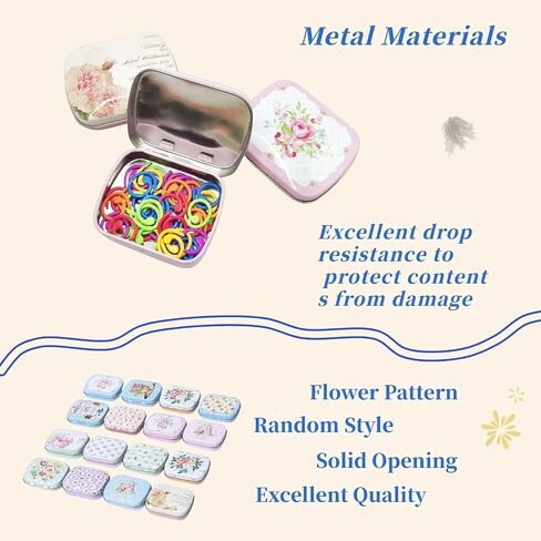 Round Shape Knitting Stitch Markers,50Pcs Stitch Markers with Floral Design Small Tin Box in Saudi Arabia