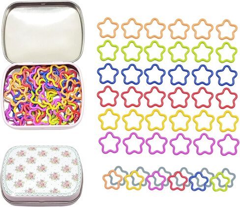 Round Shape Knitting Stitch Markers,50Pcs Stitch Markers with Floral Design Small Tin Box in Saudi Arabia