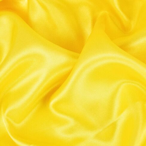 pson Yellow Satin Fabric - 98 Inch/2.5m Wide by The Yard, Soft Silky Fabric for Wedding Dress, Sewing, DIY Crafts, Clothing Making, 3 Yards in Kuwait