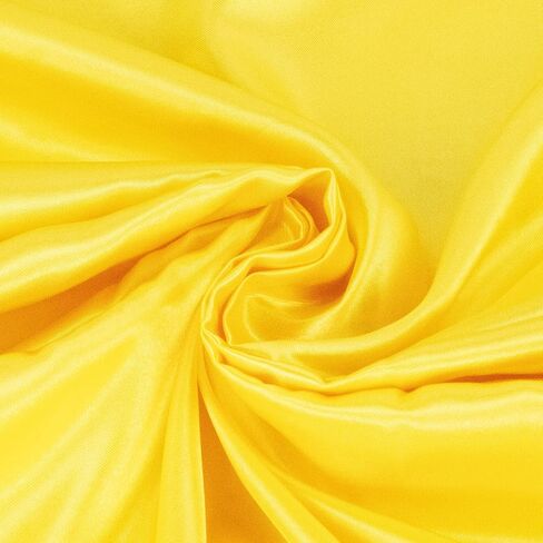 pson Yellow Satin Fabric - 98 Inch/2.5m Wide by The Yard, Soft Silky Fabric for Wedding Dress, Sewing, DIY Crafts, Clothing Making, 3 Yards in Kuwait