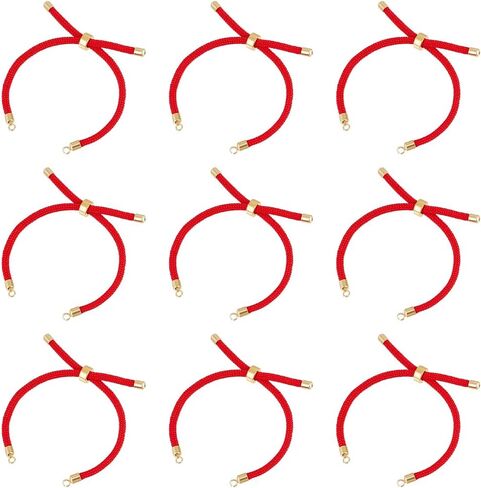 UNICRAFTALE 10Pcs Slider Bracelets Nylon Twist Cord Bracelet 22~23cm Black Link Bracelet with Metal Findings Adjustable Bracelet Chains for Jewelry Making Chains for DIY Bracelet Making Women in Saudi Arabia