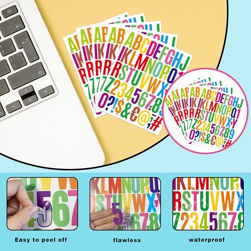 1400 Pcs 28 Sheets 2 Inch Letter and Number Stickers Self Adhesive Vinyl Waterproof Mailbox Numbers Stickers for Scrapbooking Crafts，Mailbox,Window,lockers, Home,Craft, Arts, DIY (Black) in Kuwait