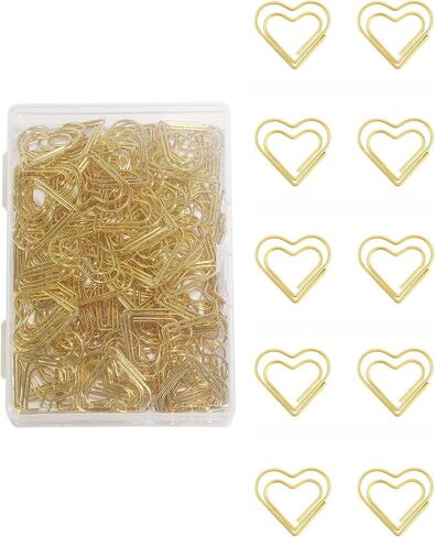 100 Pcs Love Heart Shaped Paper Clips, 0.78inch Cute Mini Paperclips for Office School Home (Rose Gold) in Saudi Arabia