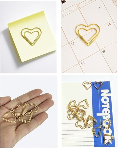 100 Pcs Love Heart Shaped Paper Clips, 0.78inch Cute Mini Paperclips for Office School Home (Rose Gold) in Saudi Arabia