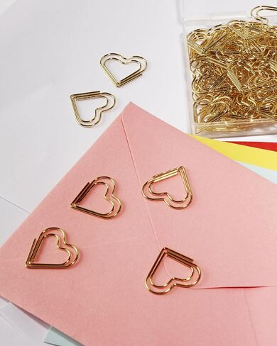 100 Pcs Love Heart Shaped Paper Clips, 0.78inch Cute Mini Paperclips for Office School Home (Rose Gold) in Saudi Arabia