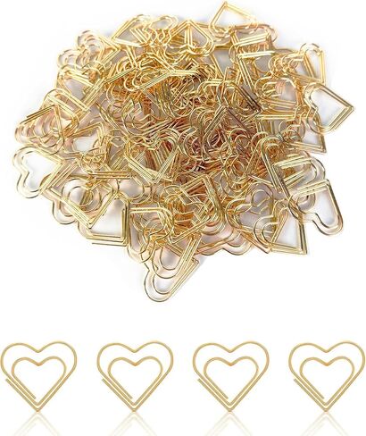 100 Pcs Love Heart Shaped Paper Clips, 0.78inch Cute Mini Paperclips for Office School Home (Rose Gold) in Saudi Arabia