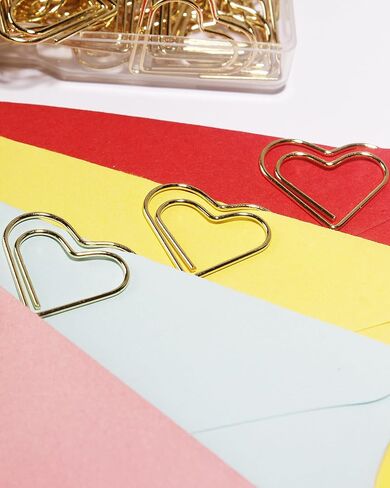 100 Pcs Love Heart Shaped Paper Clips, 0.78inch Cute Mini Paperclips for Office School Home (Rose Gold) in Saudi Arabia