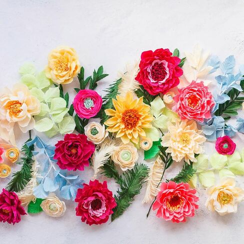 MECCANIXITY Crepe Paper Roll 8.2ft Long 20 Inch Wide with Floral Stem Wire and Green Floral Tapes for Wedding Ceremony Various Large Festivals Decoration, Light Pink 6pcs in Saudi Arabia