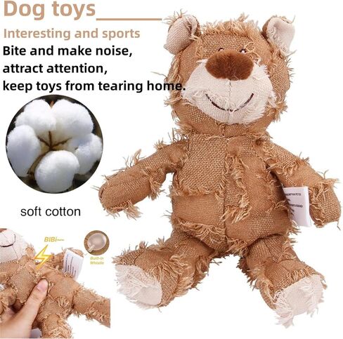 Indestructible Robust Bear - Dog Companion for Heavy Chewers, Squeaky Dog Toy for Aggressive Chewers, Unbreakable Stuffed Plush Toy - Forever Friend (Navy) in Kuwait
