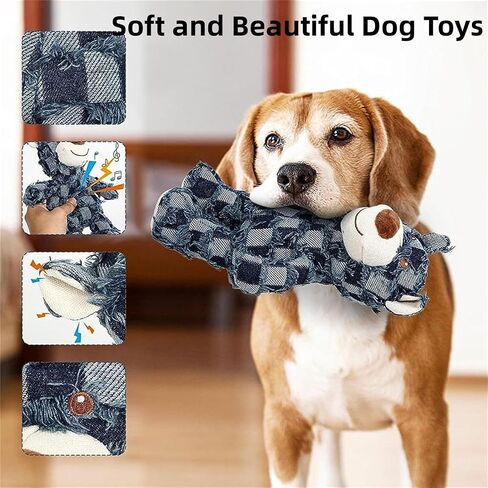 Indestructible Robust Bear - Dog Companion for Heavy Chewers, Squeaky Dog Toy for Aggressive Chewers, Unbreakable Stuffed Plush Toy - Forever Friend (Navy) in Kuwait