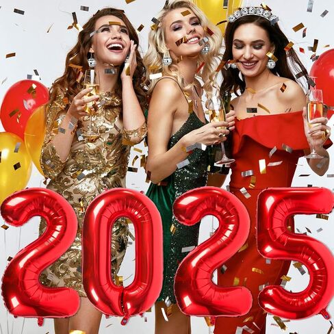 2025 Balloons Red, 16 Inch 2025 Balloons Number, Large 2025 Balloon Numbers for Graduation Party Decorations, 2025 Balloons Graduation for Class of 2025 Decorations in Kuwait