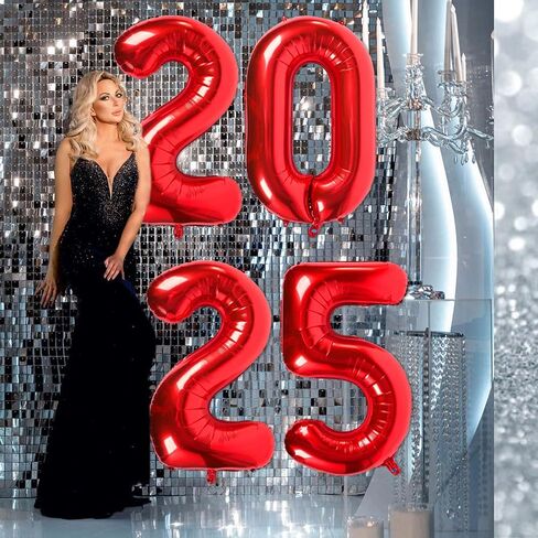 2025 Balloons Red, 16 Inch 2025 Balloons Number, Large 2025 Balloon Numbers for Graduation Party Decorations, 2025 Balloons Graduation for Class of 2025 Decorations in Kuwait