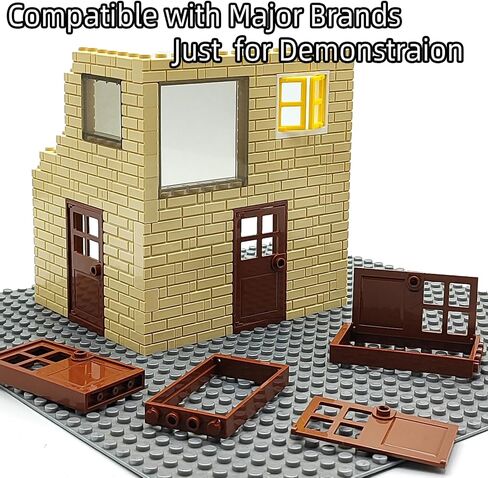 40pcs أبواب وألعاب لبناء الإطارات لإكسسوارات Moc Creative House Brick متوافقة مع لعبة بناء الطوب الكلاسيكية للأطفال (20 مجموعة) in Kuwait