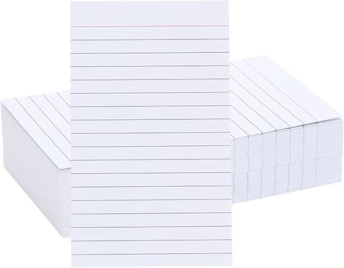 Vertical Ruled Index Cards 3 X 5 Flash Cards Double Sided Lined Note Cards Heavy Weight Ruled Checklist Cards Thick Recipe Cards for Studying, School, Home and Office（White,200 Count） in Kuwait