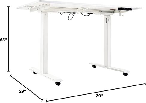 SuperHandy Standing Desk Adjustable Height (48'' x 30''), 3 Memory Presets - Large Electric Sit-Stand Adjustable Height up to 49'' - Rustic Wood in Kuwait