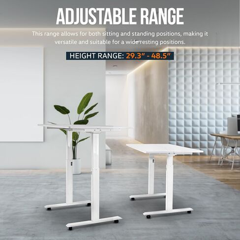 SuperHandy Standing Desk Adjustable Height (48'' x 30''), 3 Memory Presets - Large Electric Sit-Stand Adjustable Height up to 49'' - Rustic Wood in Kuwait